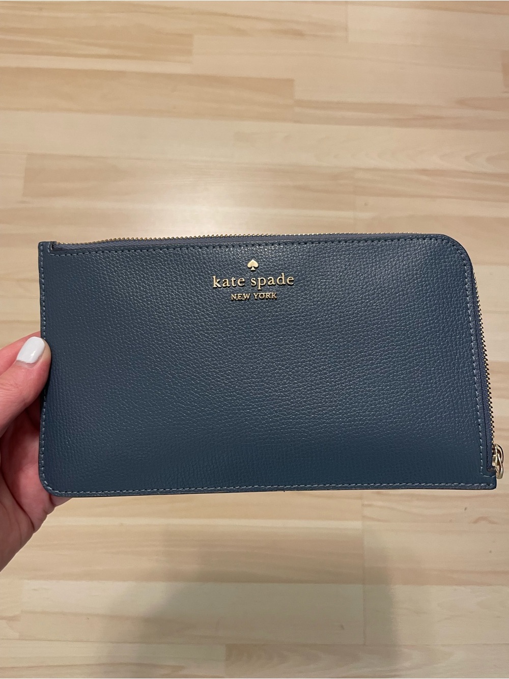Good Condition Kate Spade Blue-Gray Clutch - Wallet - Picture 10 of 13